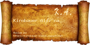 Kirnbauer Aléna névjegykártya